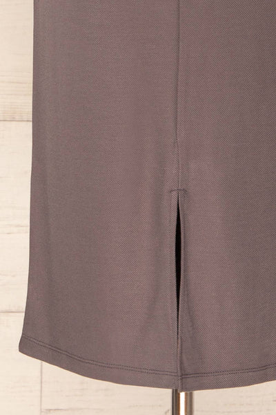 Warkalyk Grey Straight Midi Skirt | La petite garçonne bottom back