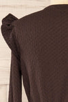 Warkgal Black V-Neck Top w/ Long Sleeves | La petite garçonne back close-up