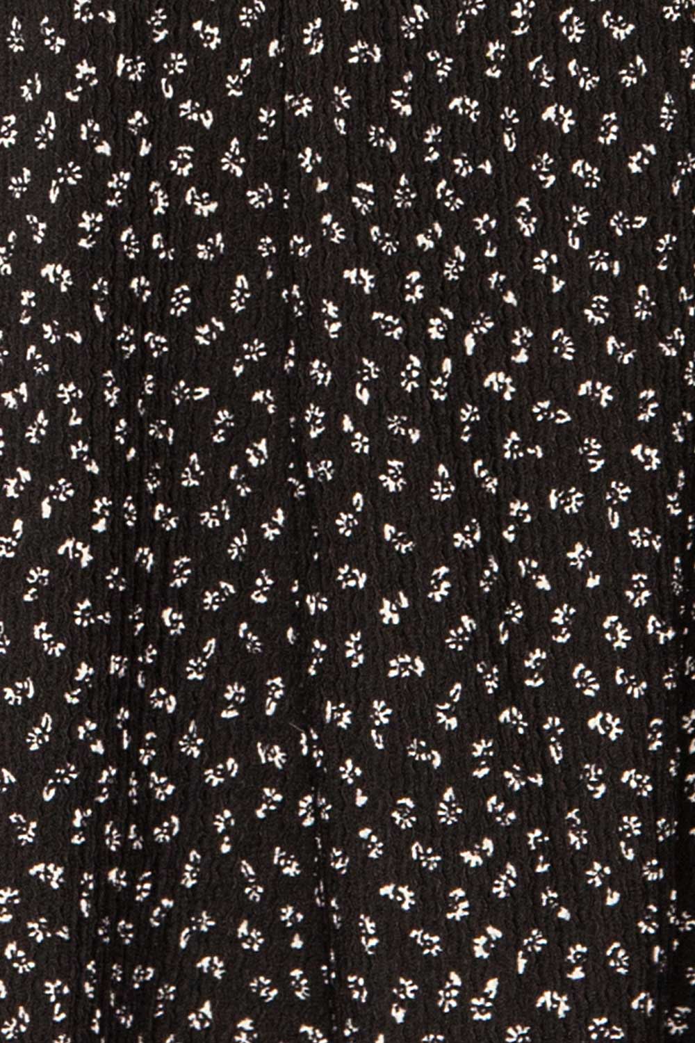 Warsop Black A-Line floral Skirt | La petite garçonne fabric 