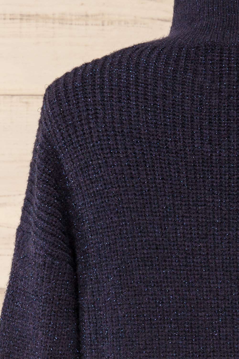 Waterbury Sparkling Navy Turtleneck Sweater | La petite garçonne back