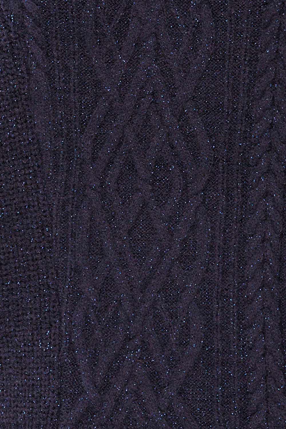 Waterbury Sparkling Navy Turtleneck Sweater | La petite garçonne fabric 