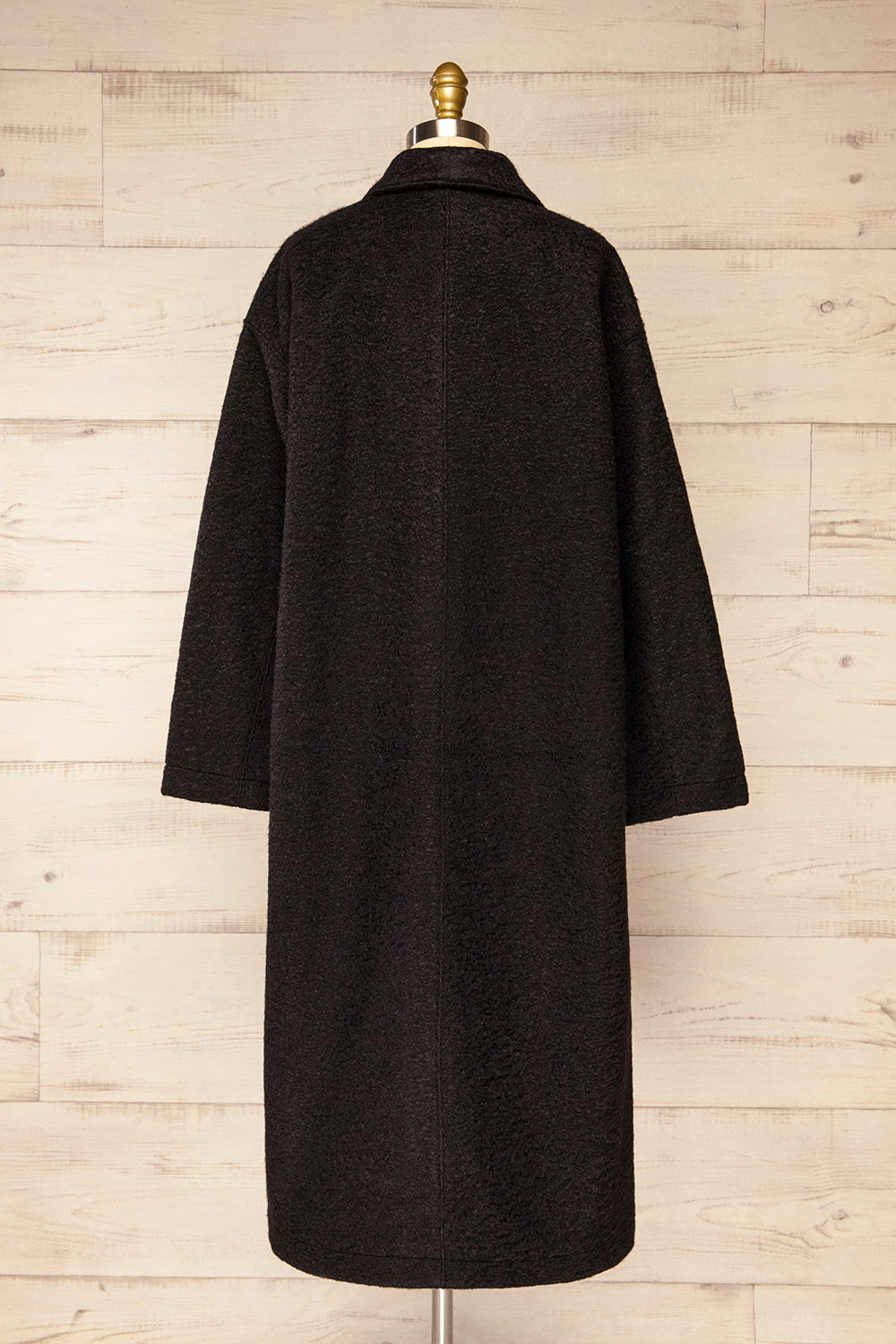 Wayward Black Long Coat w/ Large Pockets | La petite garçonne  back view