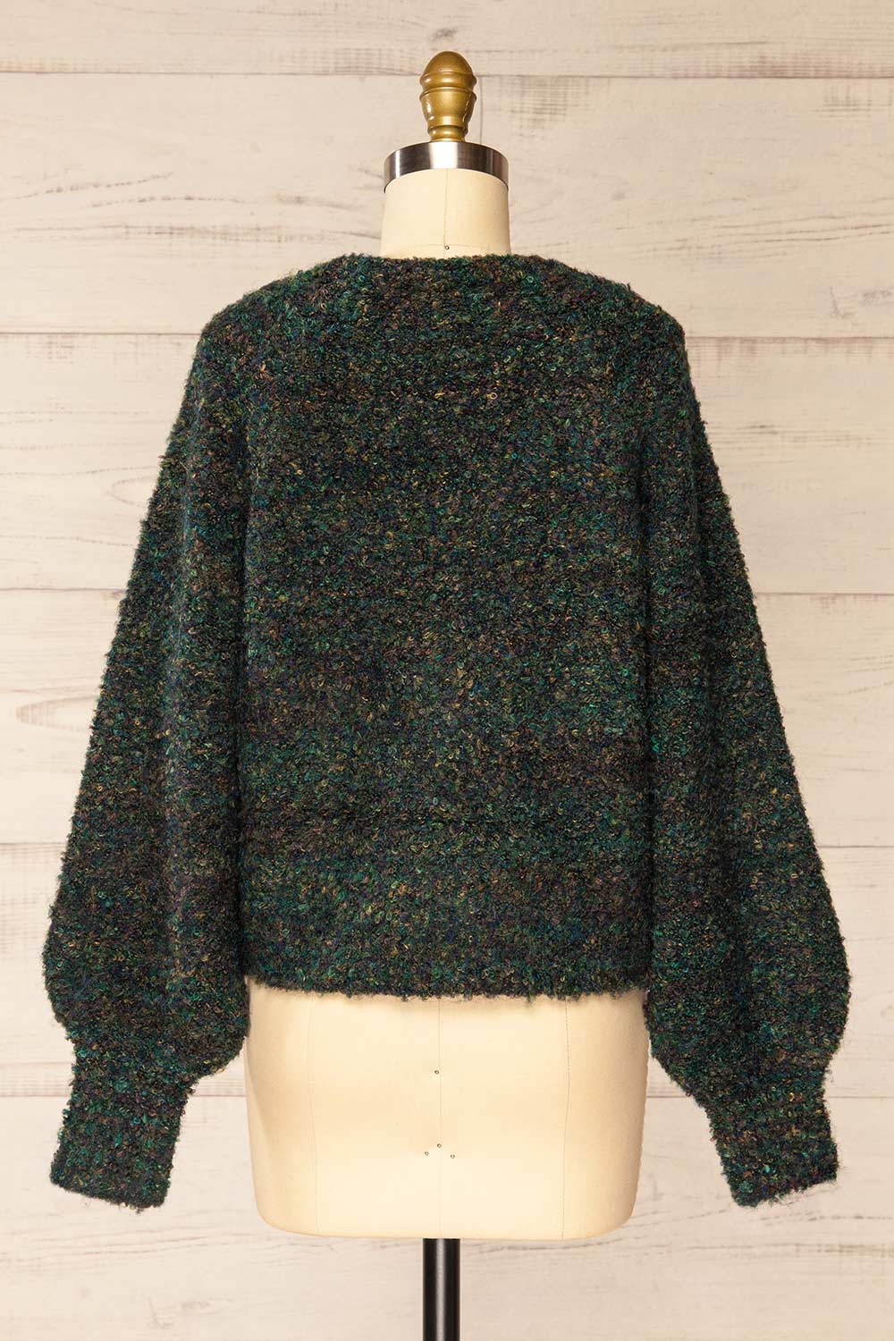 Welp Green Soft Knit Cardigan | La petite garçonne back view