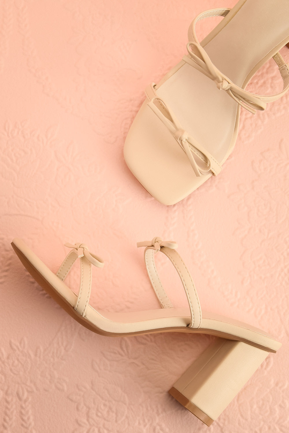 Wendie Ivory Square-Toe Block Heel with Bow Detail | Boutique 1861 flat