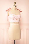 Wendy Pink Bustier Crop Top w/ Sequins | Boutique 1861 side view