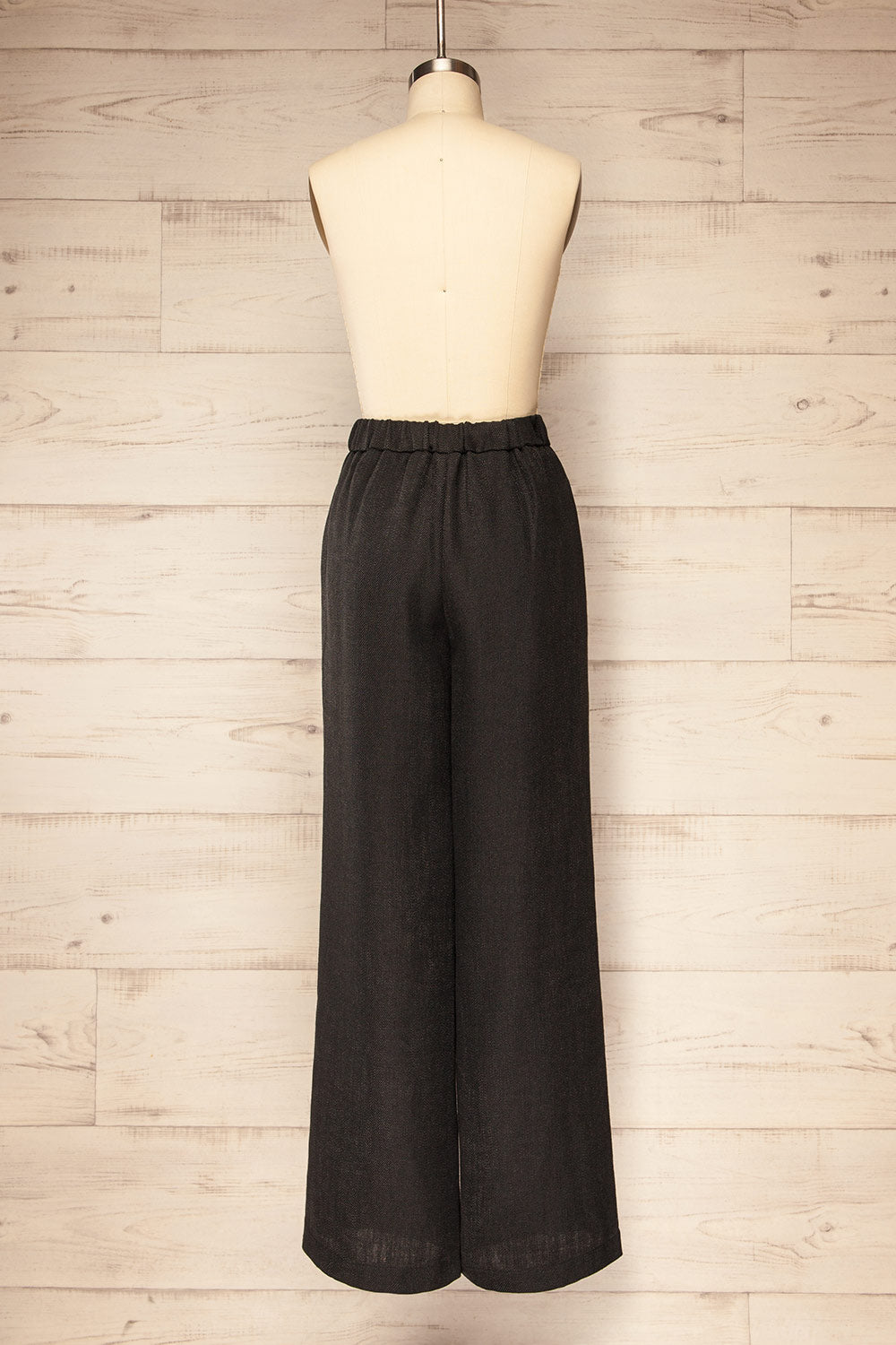 Wingston Black Wide-Leg Pants | La petite garçonne back view