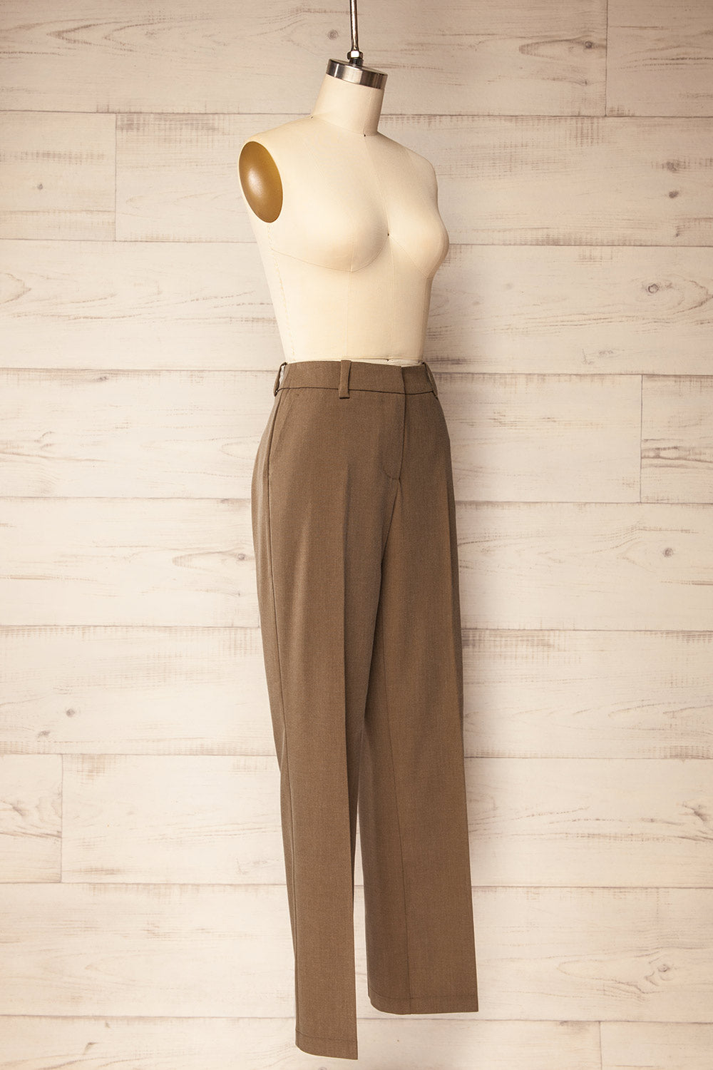 Winton Brown Tailored Pants | La petite garçonne side view