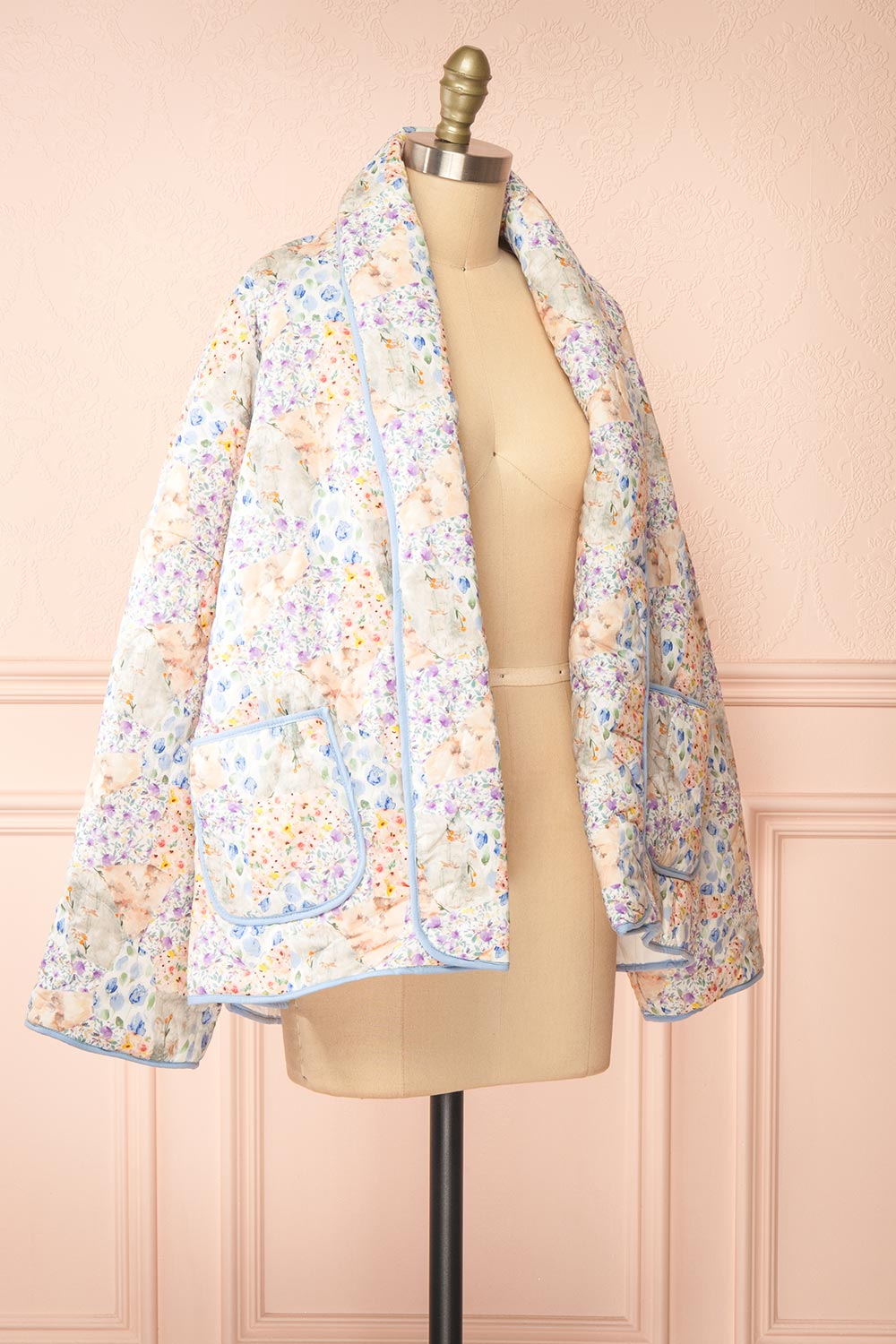 Wittie Floral Quilted Pastel Floral Jacket | Boutique 1861  side view