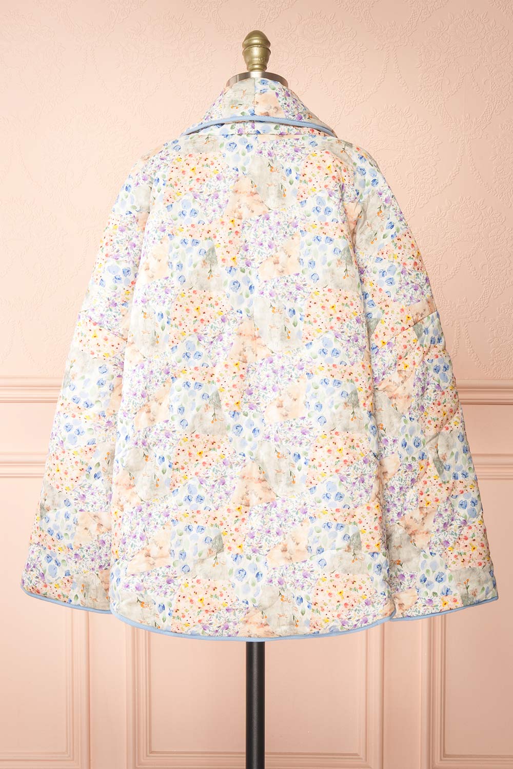 Wittie Floral Quilted Pastel Floral Jacket | Boutique 1861  back view