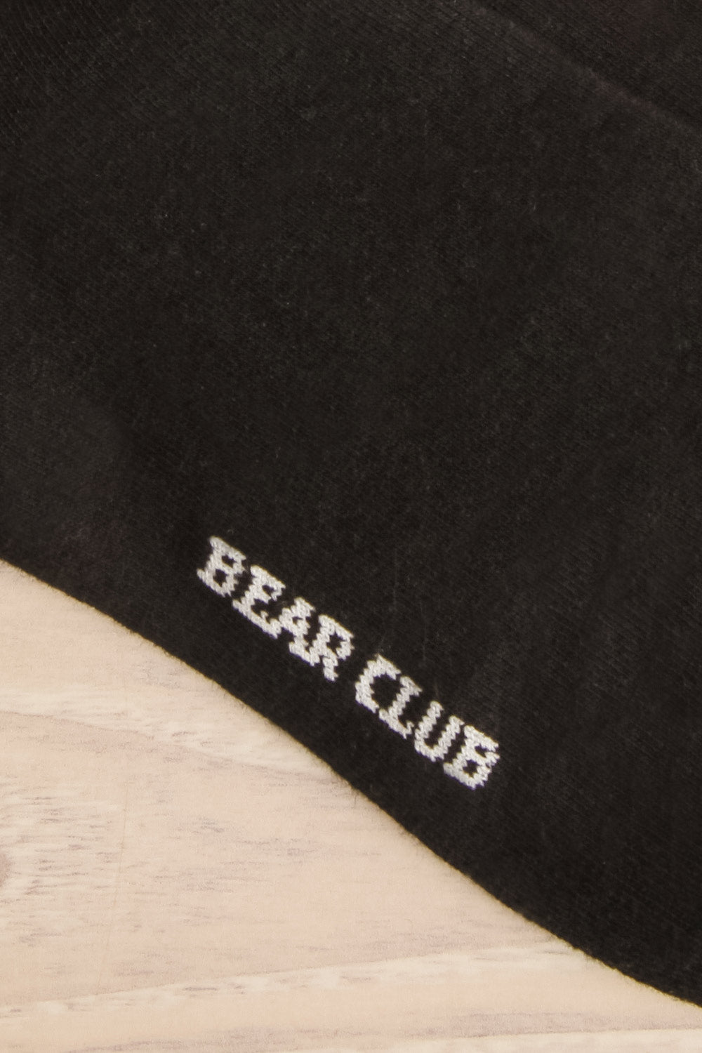 Wohlen Black Teddy Bear Crew Socks | La petite garçonne detail