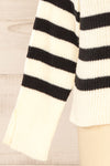 Wokingham | Ivory Knit Sweater w/ Black Stripes | La petite garçonne sleeve