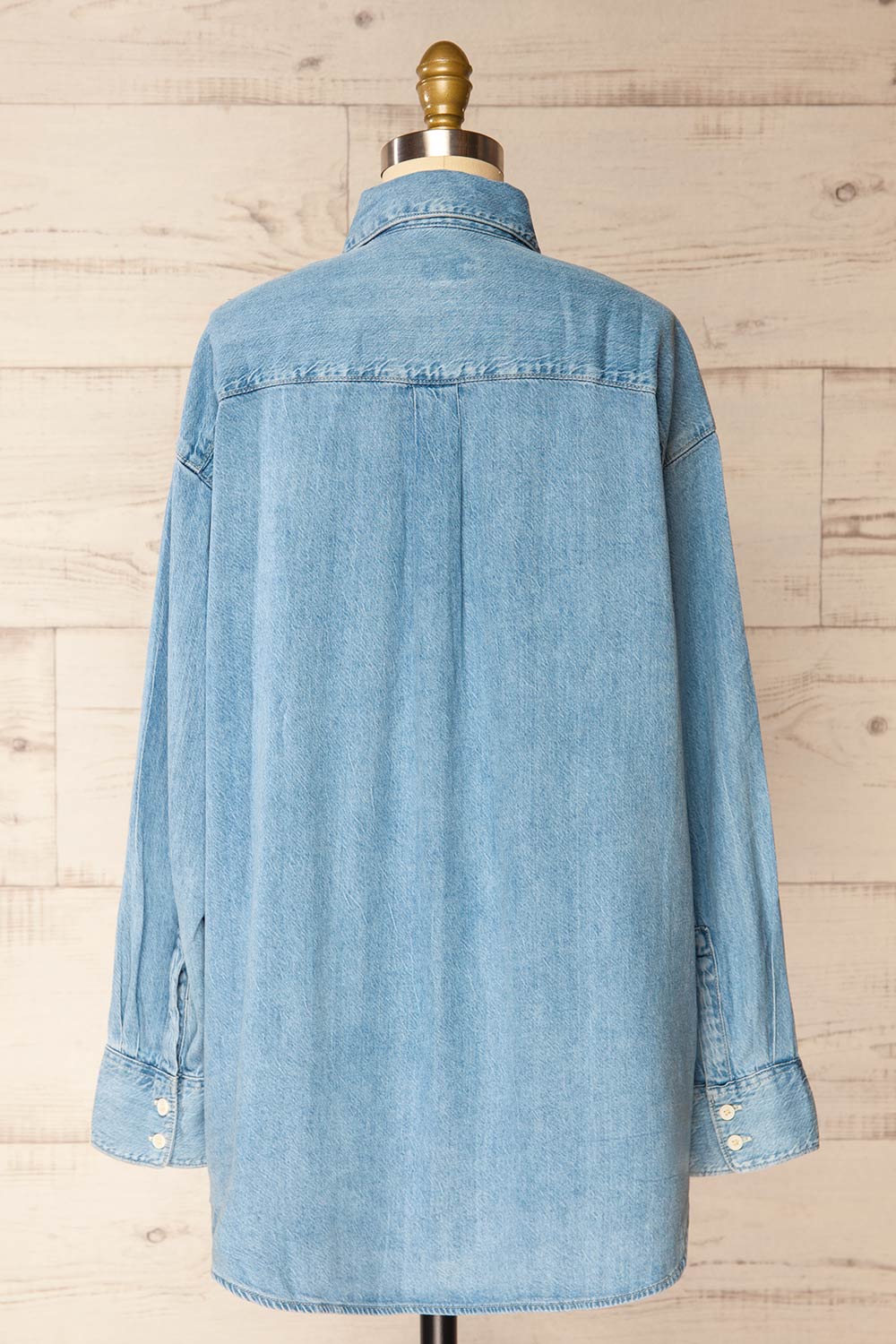 Workington Oversized Blue Denim Shirt | La petite garçonne back view