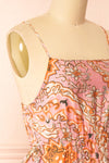 Wydowna Pink Midi Dress w/ Floral Motif | Boutique 1861 side