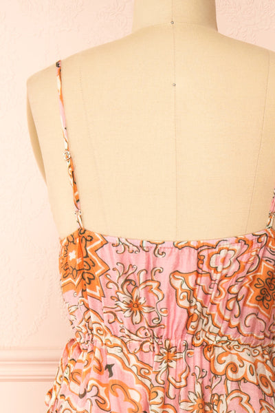 Wydowna Pink Midi Dress w/ Floral Motif | Boutique 1861 back