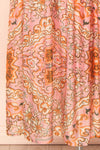 Wydowna Pink Midi Dress w/ Floral Motif | Boutique 1861 bottom
