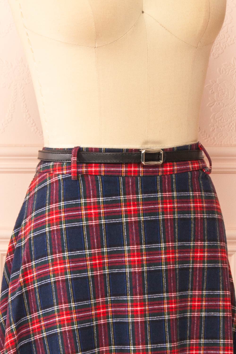 Wylie Plaid Midi Skirt w/ Belt | Boutique 1861 side