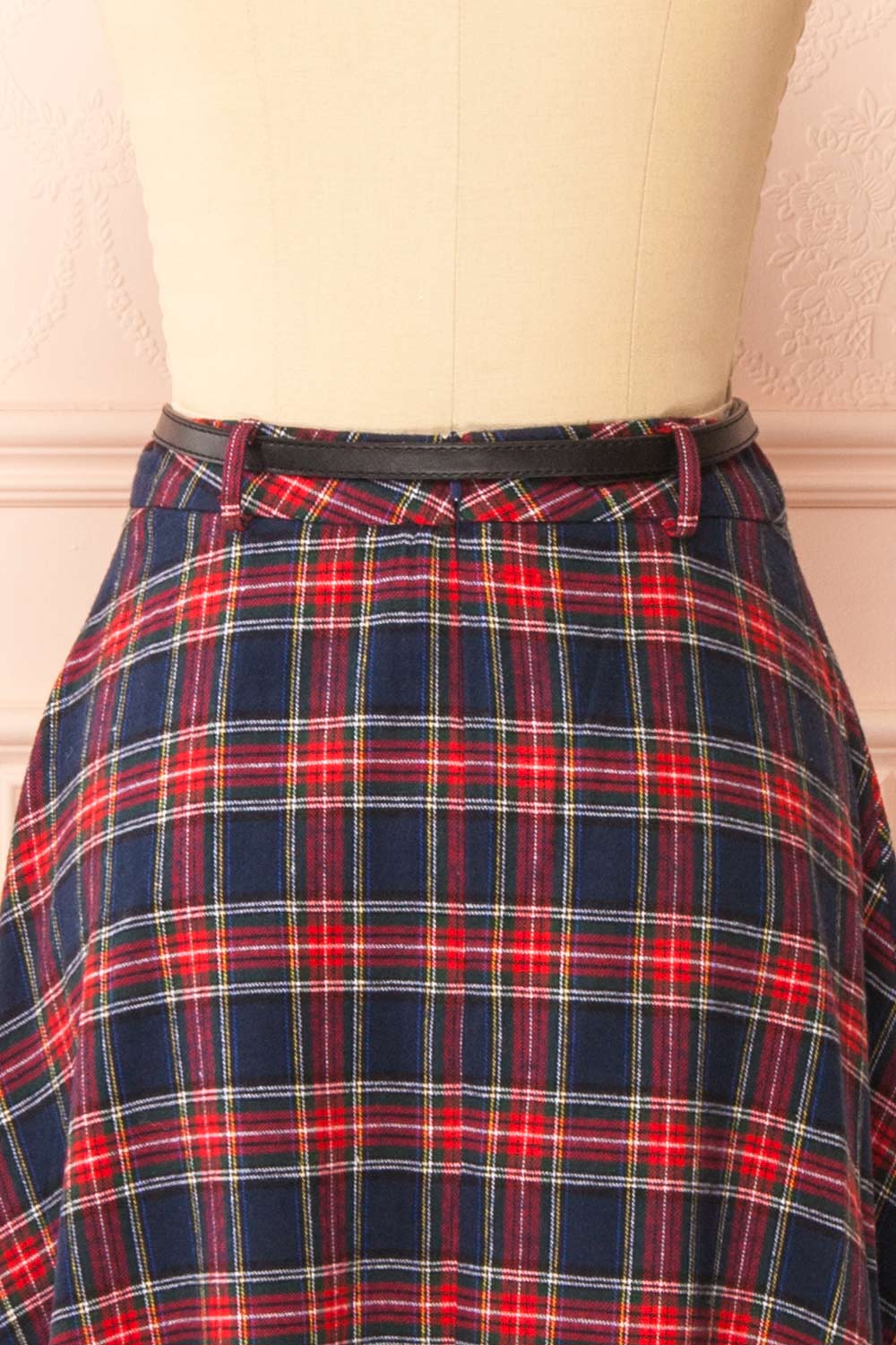 Wylie Plaid Midi Skirt w/ Belt | Boutique 1861 back