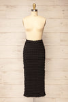 Wyrley Black Popcorn Textured Midi Skirt | La petite garçonne front view
