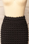 Wyrley Black Popcorn Textured Midi Skirt | La petite garçonne  front