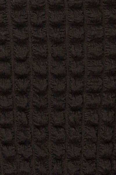 Wyrley Black Popcorn Textured Midi Skirt | La petite garçonne  fabric