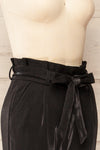 Wytham Black Sparkly Pleated Pants | La petite garçonne side close-up