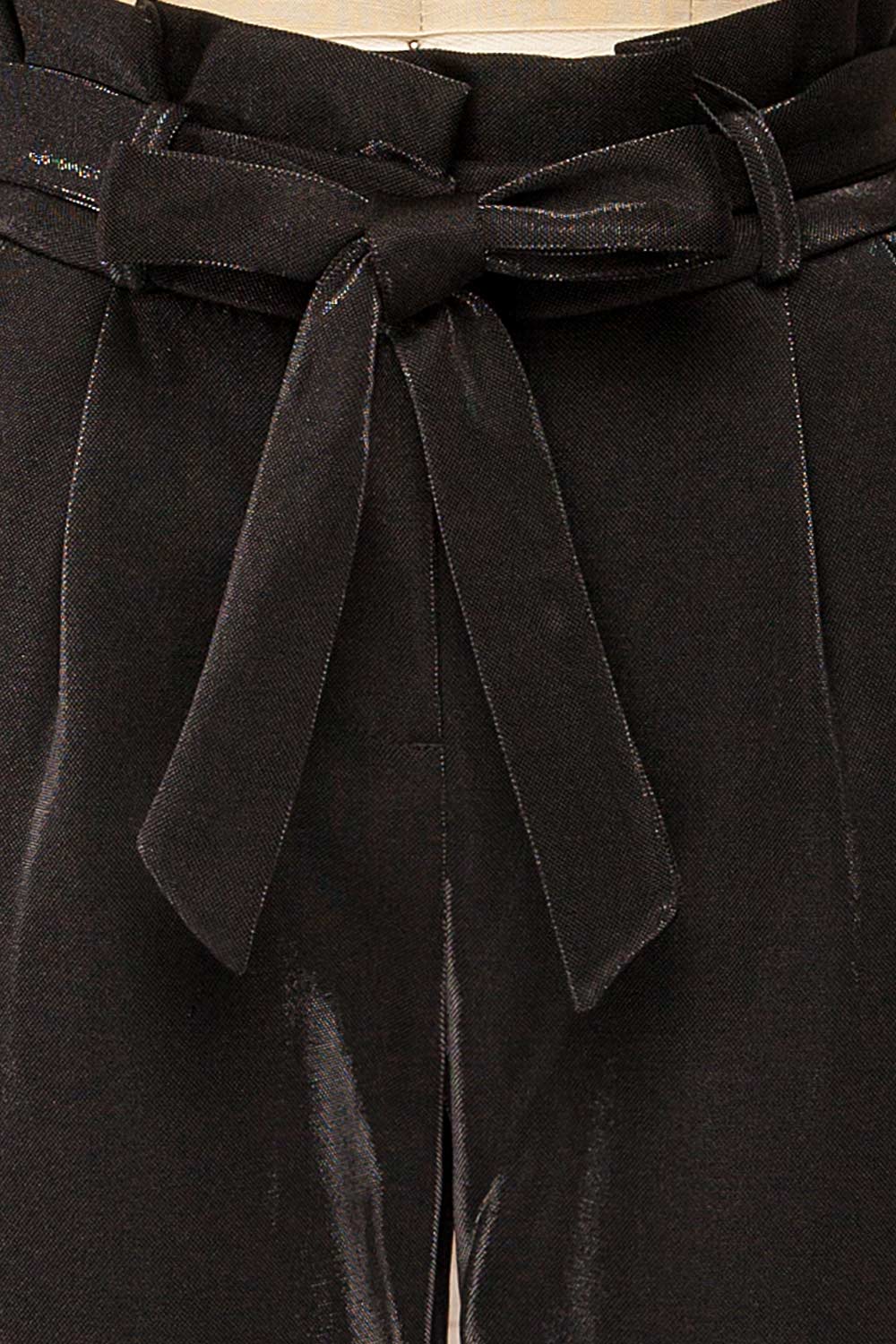 Wytham Black Sparkly Pleated Pants | La petite garçonne fabric 