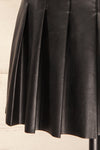 Xichang Black Faux Leather Short Pleated Skirt | La petite garçonne  bottom