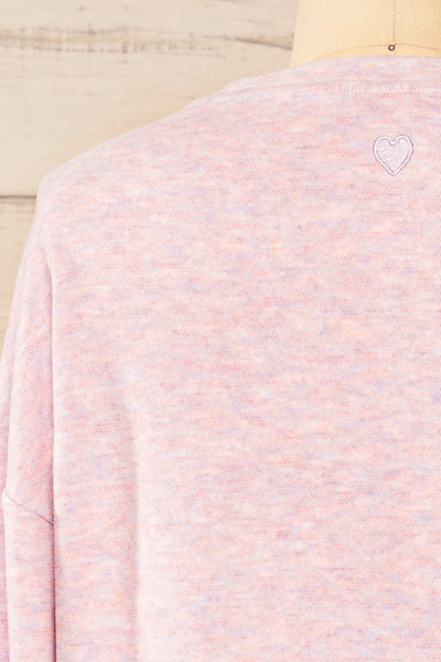 Xiomara Lilac Long Sleeve Round Neck Sweater | La petite garçonne back close-up