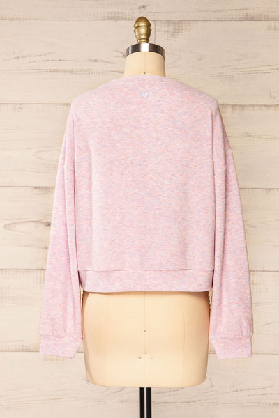 Xiomara Lilac Long Sleeve Round Neck Sweater | La petite garçonne back view