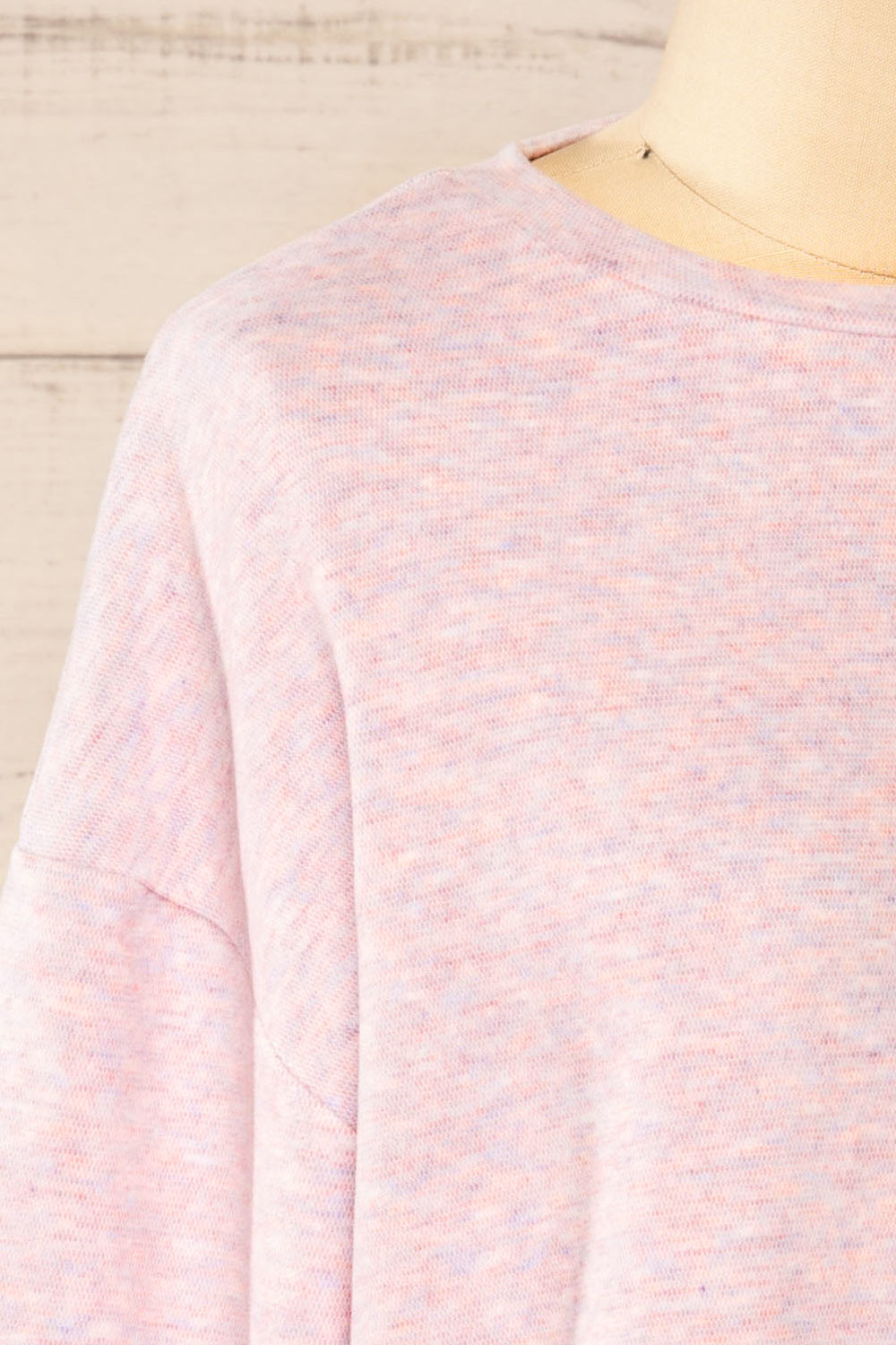 Xiomara Lilac Long Sleeve Round Neck Sweater | La petite garçonne sid elcose-up