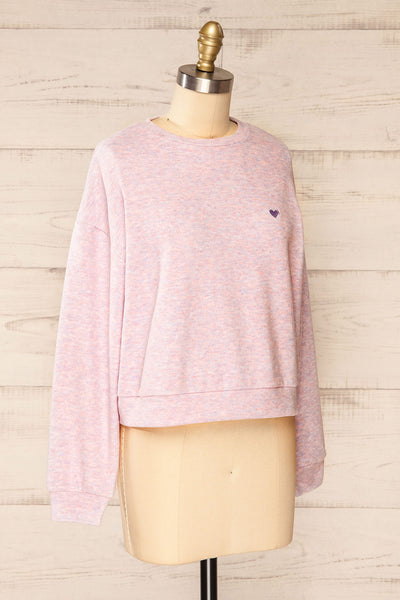 Xiomara Lilac Long Sleeve Round Neck Sweater | La petite garçonne side view