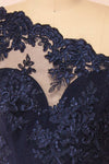 Xylia Navy One Sleeve Maxi Dress | Boutique 1861 fabric