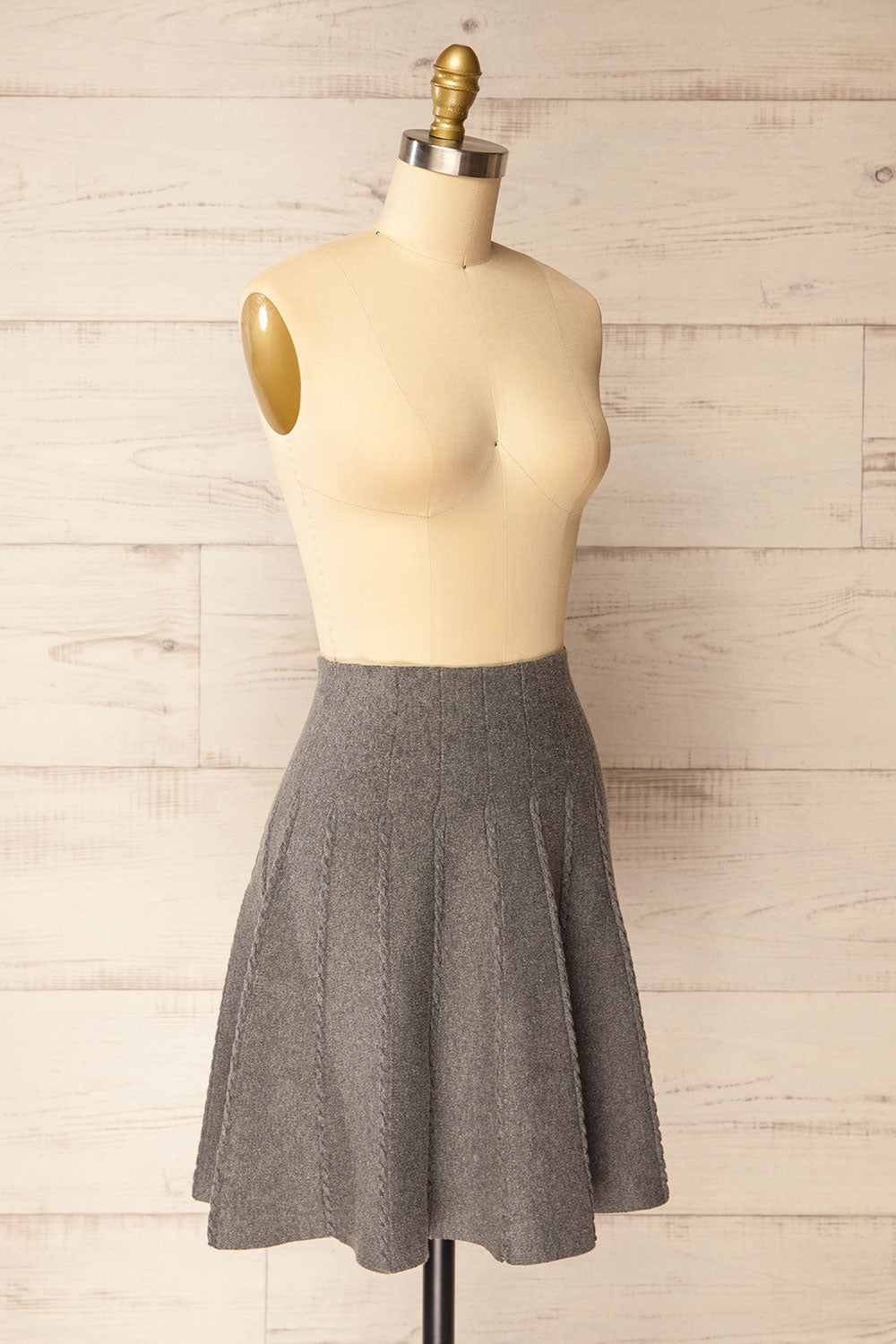 Yakima Grey High-Waisted A-Line Skirt | La petite garçonne side view