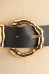 Yamoussoukro Black Faux Leather Belt | La petite garçonne close-up