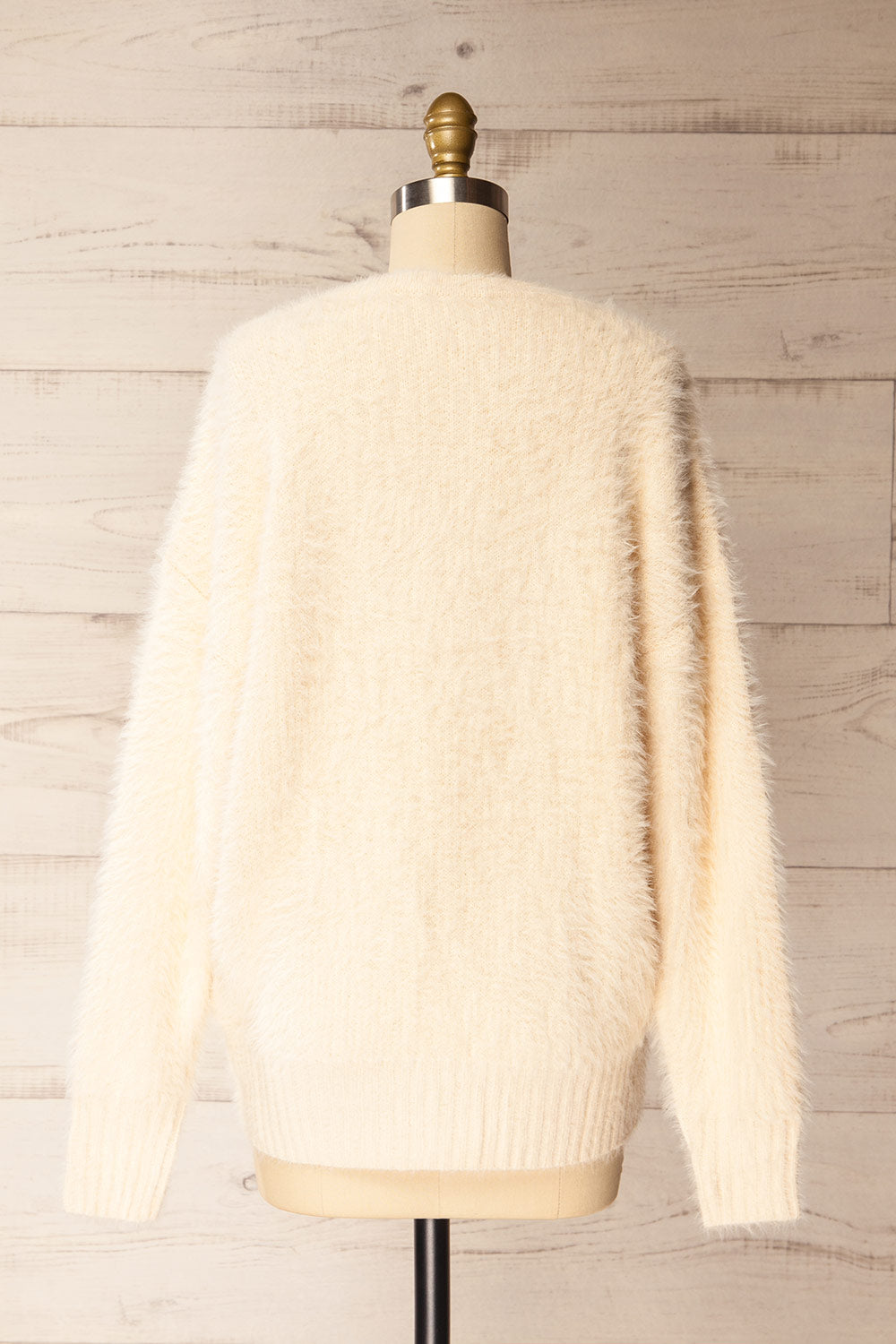 Yanam Fuzzy Ivory Sweater | La petite garçonne back view