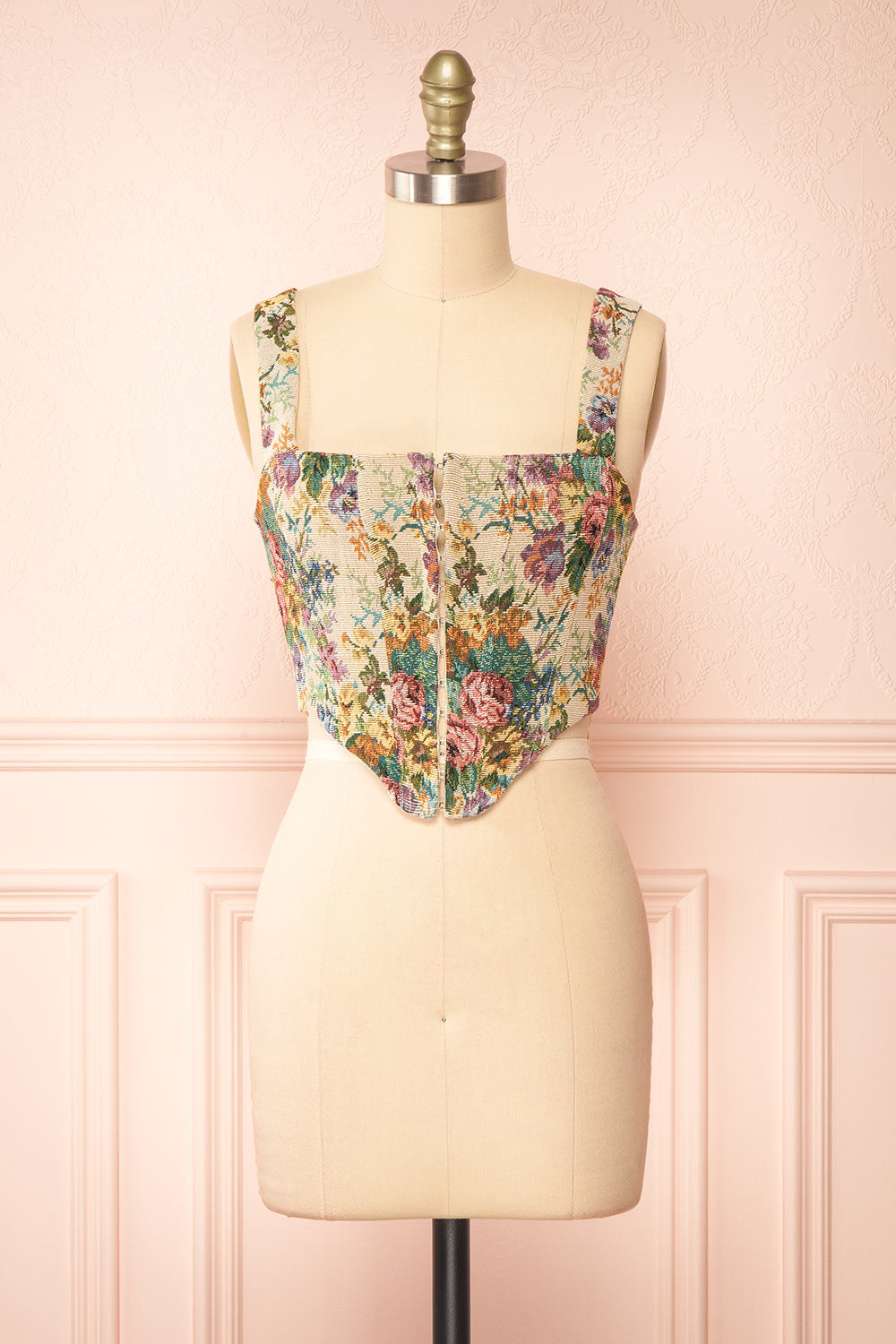 Yanga Cropped Floral Corset Top | Boutique 1861 front view