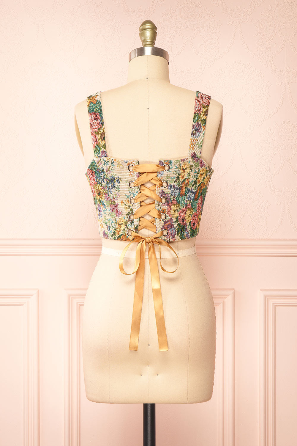 Yanga Cropped Floral Corset Top | Boutique 1861 back view