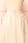 Yanna Beige Waffled Midi Skirt | Boutique 1861 back close-up