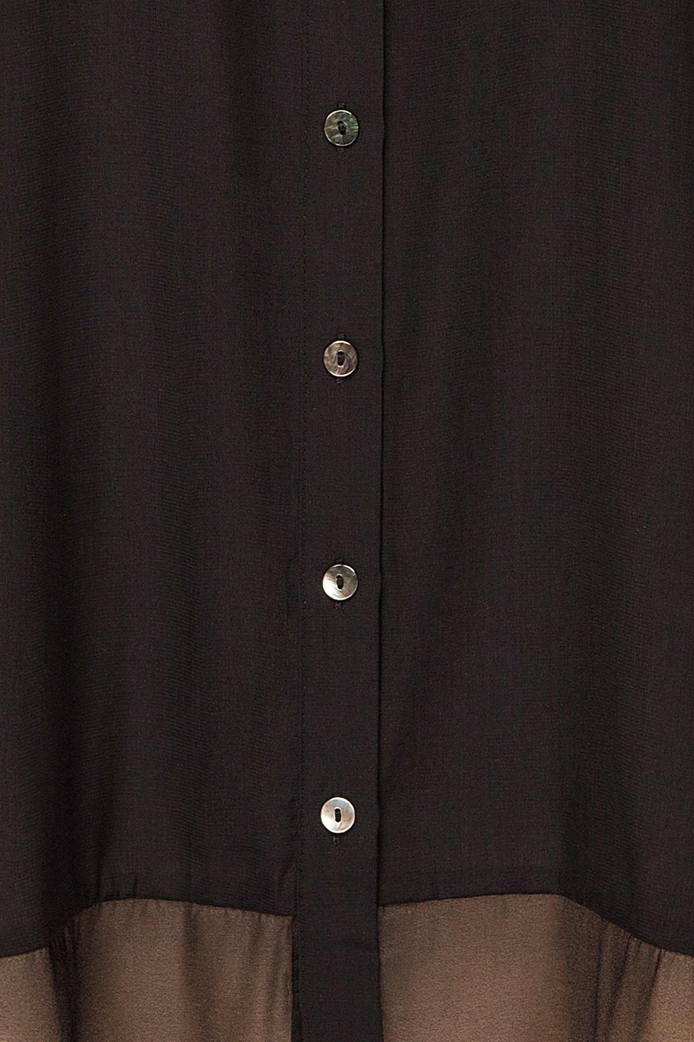 Yarram Black Oversized Sheer Shirt | La petite garçonne fabric 