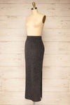 Yarrowford Grey Long Ribbed Knit Skirt | La petite garçonne side view