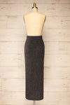 Yarrowford Grey Long Ribbed Knit Skirt | La petite garçonne back view