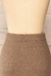 Yarrowford Taupe Long Ribbed Knit Skirt | La petite garçonne back close-up