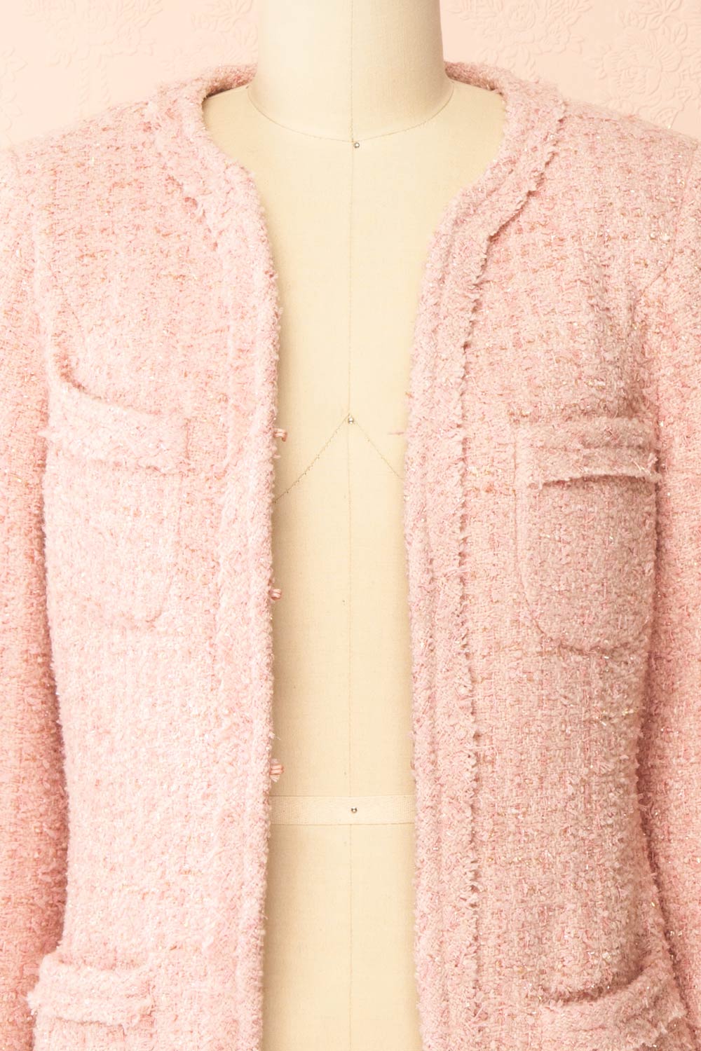 Yasmine Sparkling Pink Tweed Blazer | Boutique 1861 open
