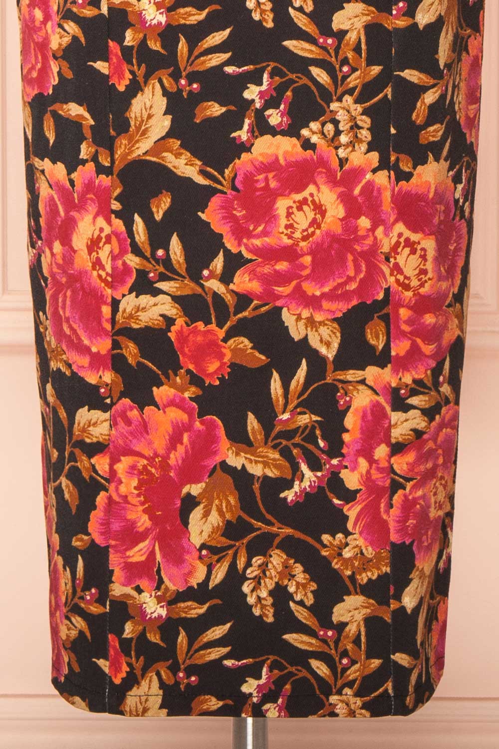 Yeseul Colourful Fitted Floral Denim Dress | Boutique 1861 bottom