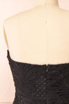 Ylvya Short Strapless Black Lace Dress | Boutique 1861  back close-up