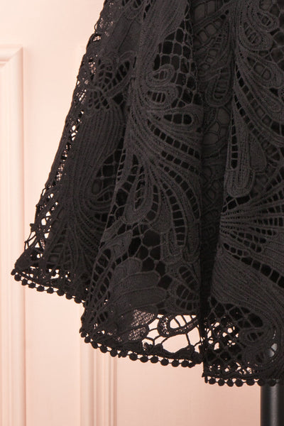 Ylvya Short Strapless Black Lace Dress | Boutique 1861  bottom