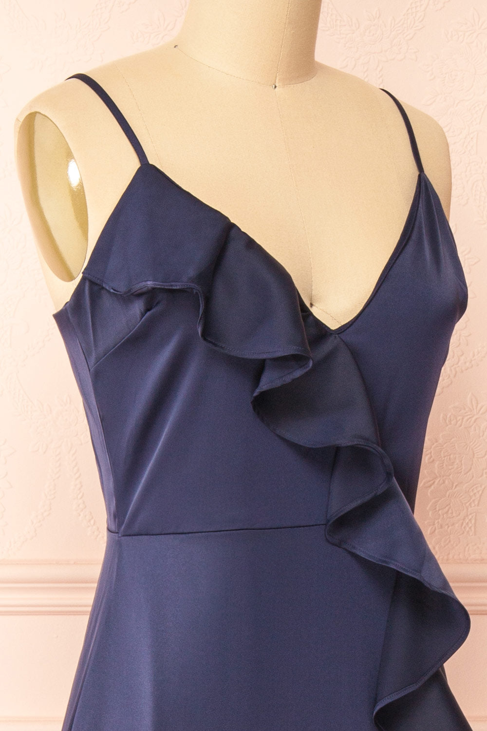 Yoani Navy Maxi Dress w/ Ruffles | Boutique 1861 side