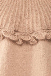 Yorleni Light-Brown Knit Sweater w/ Ruffles | Boutique 1861 fabric