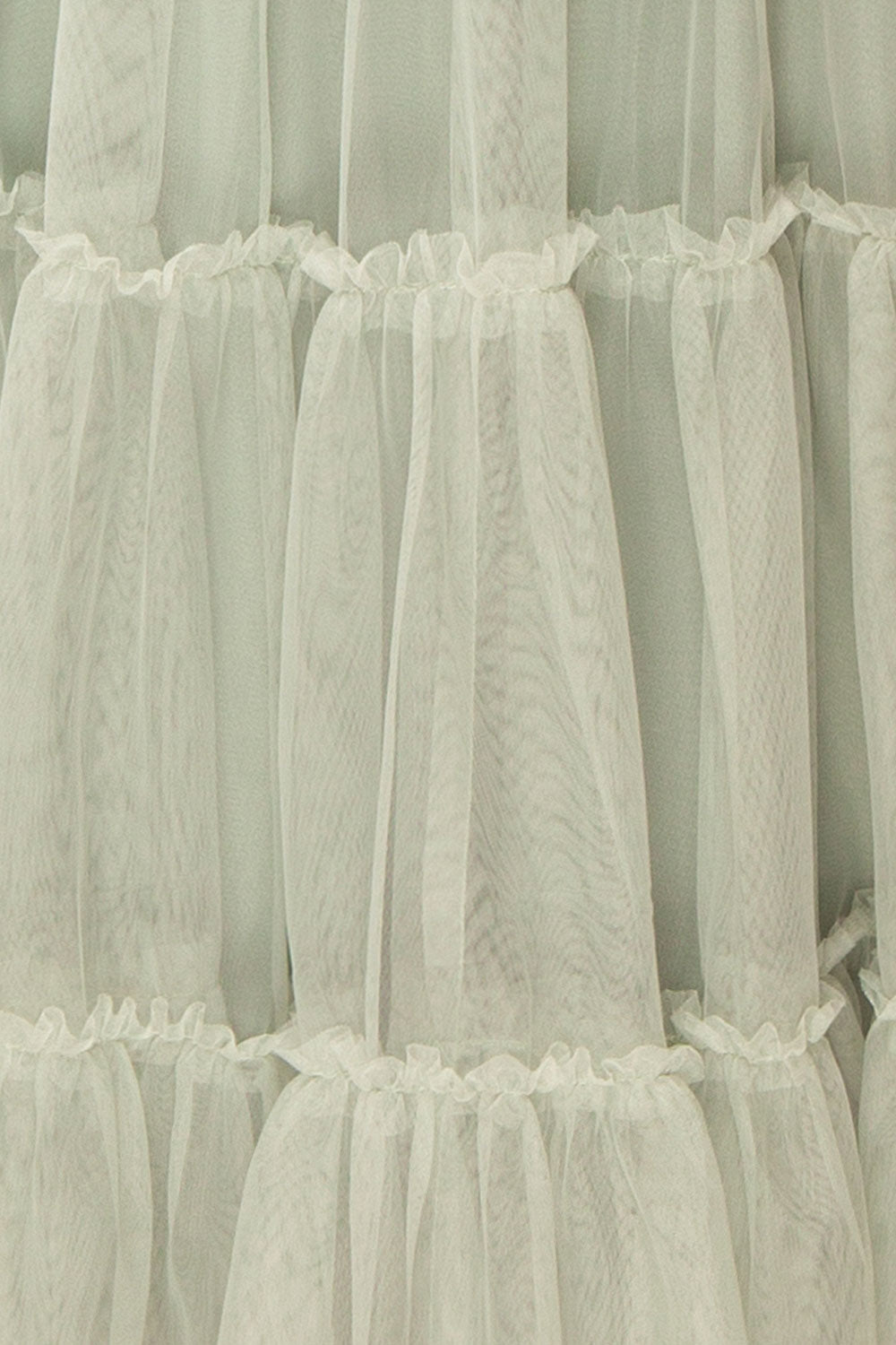 Yotsuba Sage Tiered Tulle Midi Skirt | Boutique 1861  fabric 