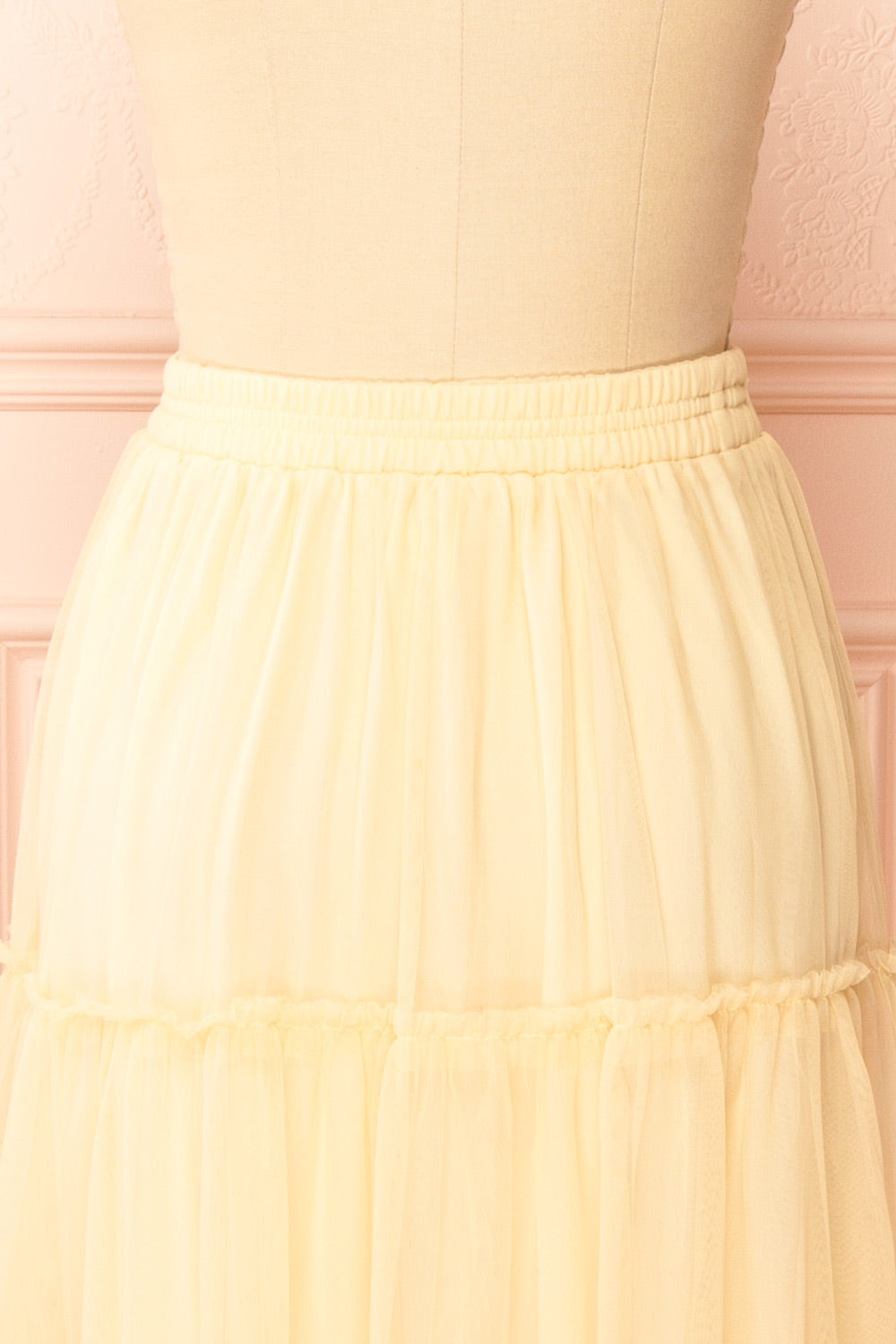 Yotsuba Yellow Tiered Tulle Midi Skirt | Boutique 1861 back